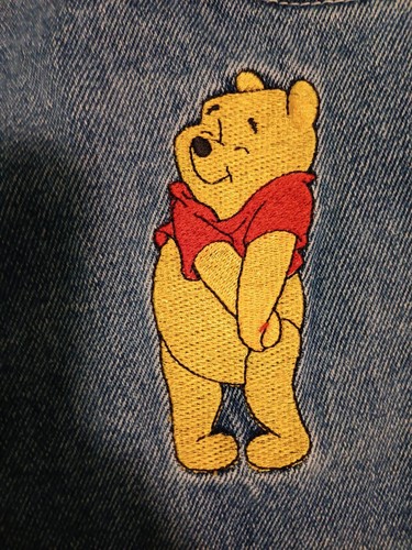 VTG Pooh Jeans Girls Measures 13 1/2 x 26 Embroidered Winnie 100 Acre Collection - Picture 3 of 7
