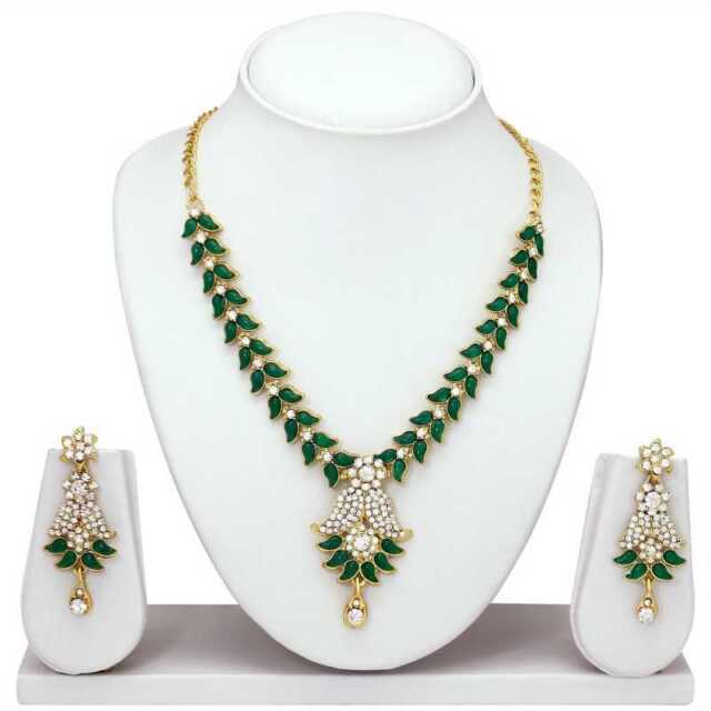 Neue Tranding Farbe Grüngold Halskette Mit Ohrringen Schmuck Set Für Frauen NP10172 Neue Tranding Farbe Grüngold Halskette Mit Ohrringen Schmuck Set Für Frauen NP10172