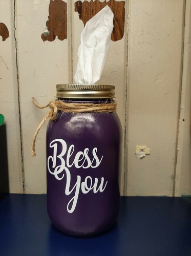 Painted Mason Jar Tissue Holder! Choose your color!! - Picture 2 of 3
