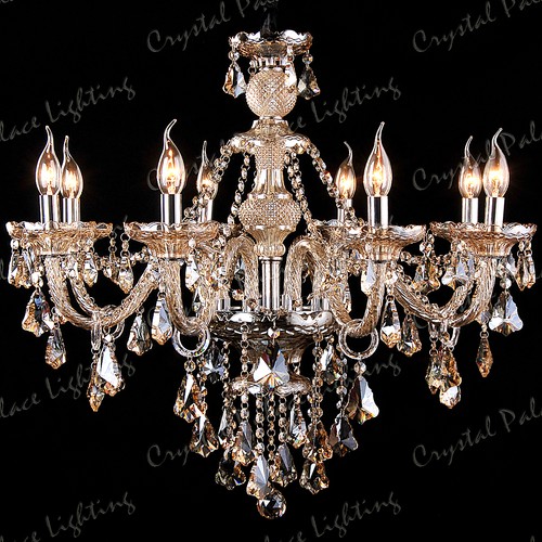 Chandelier CHAMPAGNE Genuine K9 Crystal 2, 6, 8,10,12,15, 18, 24, 32 Arms - Picture 18 of 30