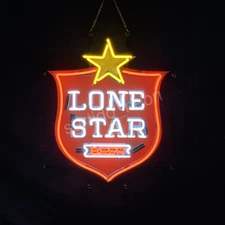 Lone Star Beer Neon Light Sign Custom Man Cave Bar Party Artwork Visual Wall 19"