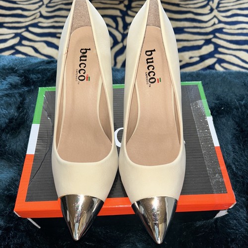 BUCCO Darcy Beige Metallic Tip Pump ~ Size 9 - Picture 2 of 10