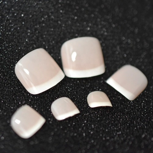 24Pcs Press On Nails Glue Gel On False Reusable Fake French Nail Tip Solid Color - Picture 85 of 93