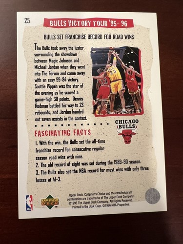 1996 Collector's Choice Chicago Bulls Michael Jordan HOF - Picture 2 of 2