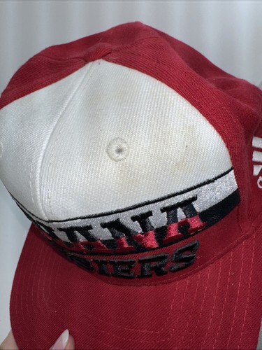 Adidas Indiana Hoosiers Climalite Red White Black Embroidered Snapback Cap - Picture 11 of 15