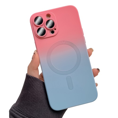 Für iPhone 16 15 14 13 12 Pro Max Farbverlauf Magnet Hülle Linse Schutz Silikon - Bild 21 von 23