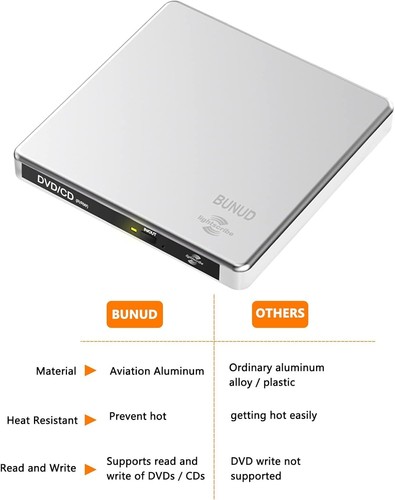 PC External USB LightScribe Burner DVD +R CD RW Writer Disc Label Inc USB CABLE - Picture 8 of 8