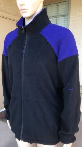 Vintage HEAD Exploration Full Zip Fleece Jacket Black Purple Men’s Size XXL 2XL - Picture 2 of 10