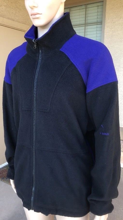 Vintage HEAD Exploration Full Zip Fleece Jacket Black Purple Men’s Size XXL 2XL Foto 2 de 4