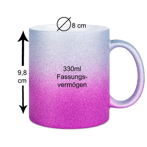 Glitzer Tasse beidseitig mit Namen / 6 verschiedene Farben / Namenstasse / Blume - Bild 4 von 18