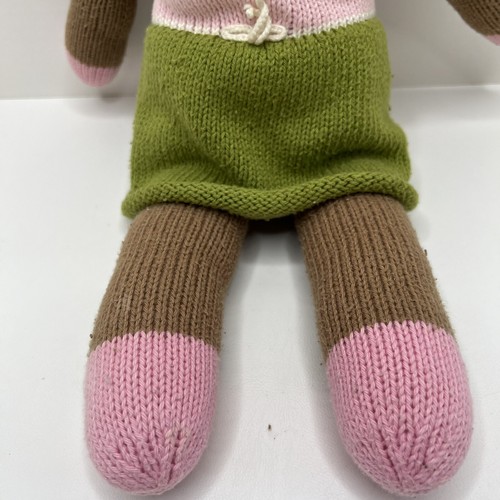 Blabla Marrón Rosa Verde Vestido Oso Tejido Juguete Peluche 17”Perú Peluche Niña - Imagen 6 de 13
