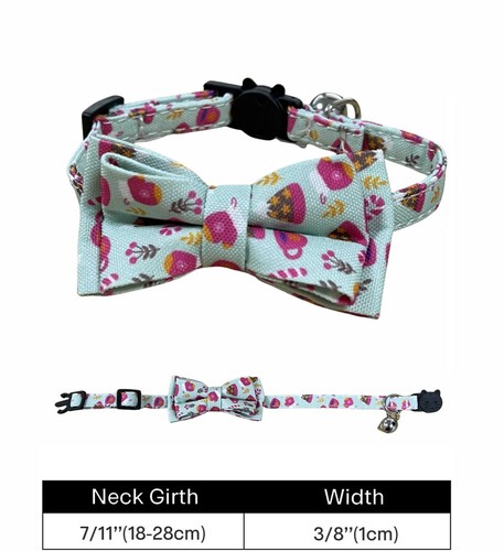 Festive Christmas Cat Collar with Bow Tie, Quick Release Safety Buckle & Bell UK - Picture 8 of 22