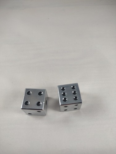 Chunky Jumbo Metallic Rigid Edge Dice Pair - Picture 6 of 7