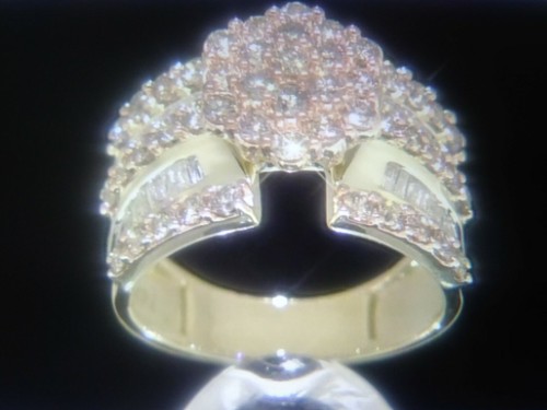 RARE GRANDE BAGUE DE FIANÇAILLES DIAMANT CHAMPAGNE ROSE VÉRITABLE TAILLE 5-9 + BONUS - Photo 1 sur 9