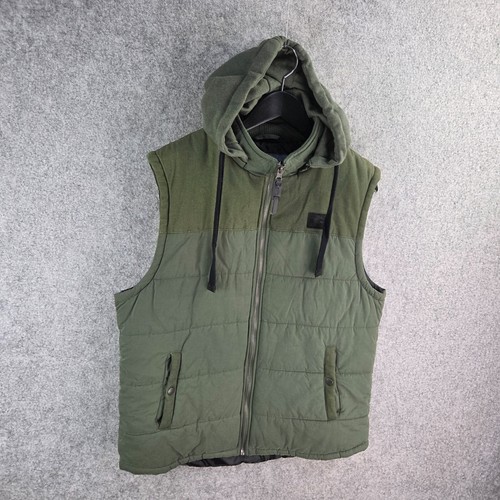 Mossimo Jacket Mens Extra Large Green Puffer Vest Hood Pockets Zip 11977 - Picture 9 of 11