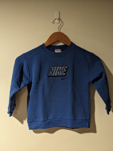 Vintage Y2K Nike Spell Out Mini Swoosh Blue 8 Months Sweatshirt - Picture 1 of 7