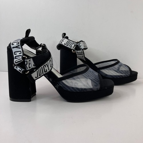 Juicy Couture JC Gramercy Black Wrapped Block Heel Sandals Women's Size 7.5M NEW - Picture 17 of 19