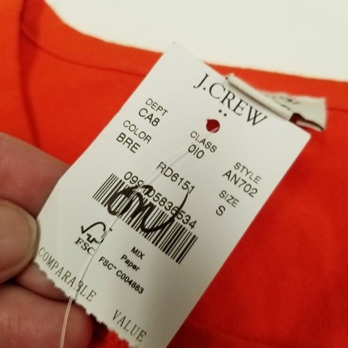 J. Crew orange sleeveless eyelet lace ruffle tank top blouse ladies Small NWT - Picture 6 of 10