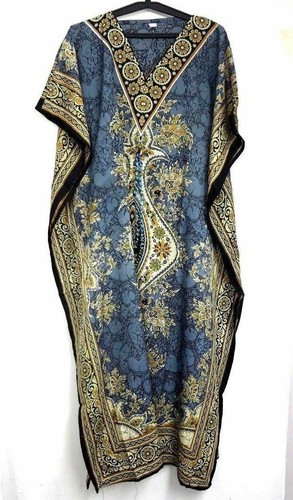 Long Kaftan Dress Hippy Boho Maxi Women Polyester Caftan Tunic Dress Night Gown - Picture 15 of 39