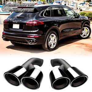 Details About Gts Look Porsche Cayenne Exhaust Muffler Tips For 9582 V6 Base 2015 17 Black