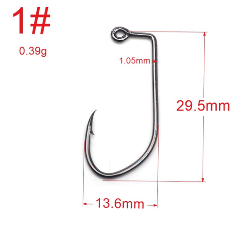 100PCS Jig Hooks V Bend Black Nickle 90 Degree Fishing Hooks Worm Hook 4#-3/0# - Picture 17 of 20