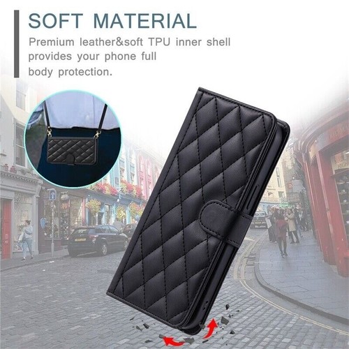 Lanyard Strap Wallet Flip Leather Case For iPhone 16 15 14 13 12 11 Pro Max 7 8 - Picture 29 of 86