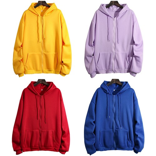 Womens Long Sleeve Hooded Sweatshirt Ladies Baggy Zip Up Hoodies Jacket Hoody - Picture 5 of 21