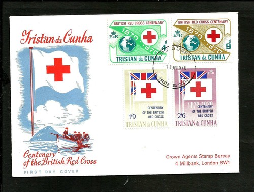 RED CROSS TRISTAN DA CUNHA FDC 1970 VF