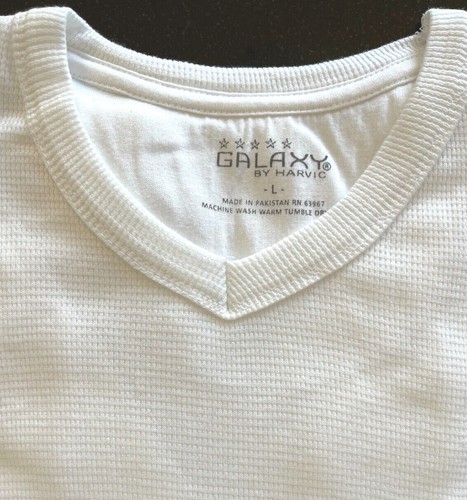 Mens Thermal Long Sleeve Shirts Premium V-Neck M-XL Galaxy by Harvic New - Picture 6 of 10