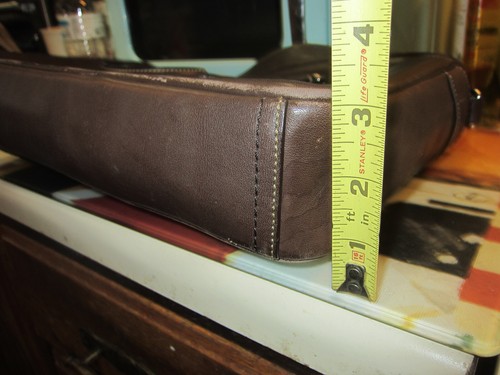 Brown Leather Coach Briefcase/Laptop Bag W/ Shoulder Strap - Picture 6 of 17