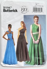 Butterick 5987 Prom, Bridal, Formal Dresses, Sizes 8-16, Uncut FF