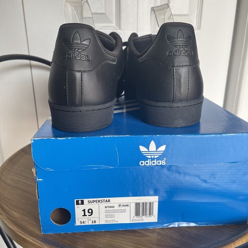 Adidas Originals Mens 19 Superstar Sneakers Black on BLACK Basketball SHOES NEW - Picture 10 of 24