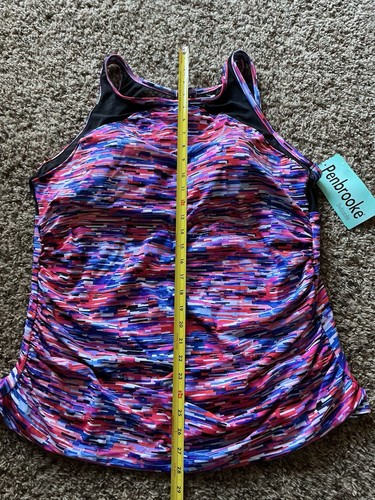 Penbrooke Plus Size Tankini Top Size 22W New With Tags - Picture 5 of 12