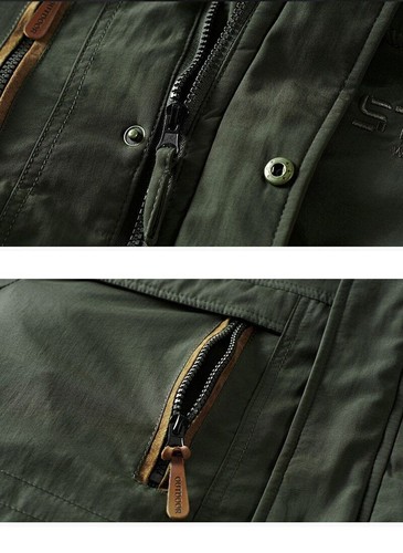 Men's winter jacket outdoor Parka hooded windproof military thick thermal coat - Bild 20 von 28