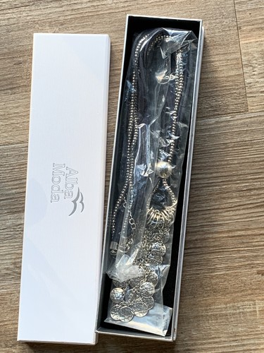 Halskette mit Hängeteilchen von Alba Moda - Silber und blaue Lederbänder - Top - Bild 5 von 5