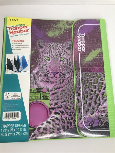 Trapper Keeper Panther Boom Box Binder Portfolio 3 Ring School Folder 80s Retro - Picture 3 of 11
