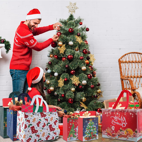 18 Pack Christmas Gift Bags Assorted Sizes,Large Non-Woven Christmas Tote Bags C - Picture 7 of 7