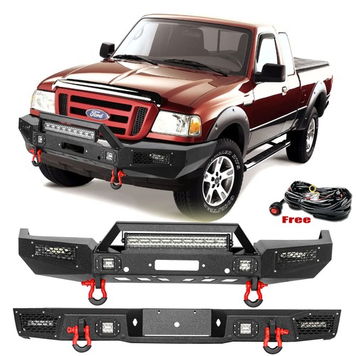 Front Rear Bumper Guard For 1999-2011 Ford Ranger W/LED Light Winch Plate D-Ring - Picture 17 of 20