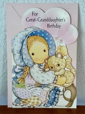 Vintage Carlton "For Great-Granddaughter"s Birthday" Holly Hobbie Greeting Card