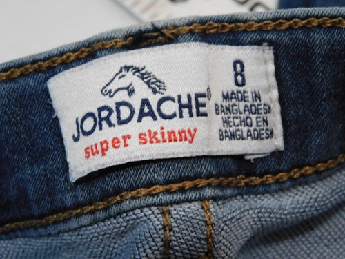 Jordache Super Skinny Jeans Girls 8 SLIM Blue denim Pockets Button fly - Picture 10 of 17