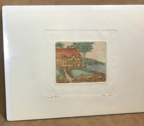 David Olson Limited Edition Embossed Rading "Country Manor" Old Home Print - Bild 1 von 7