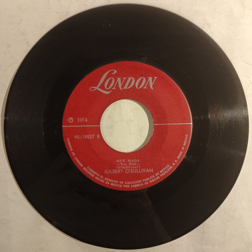GILBERT O'SULLIVAN –A WOMAN´S PLACE / TOO BAD- 1974 MEXICAN 7" SINGLE, POP VOCAL - Picture 2 of 3