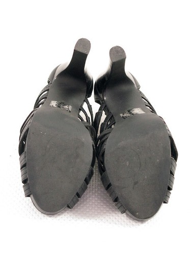 Levity Black Leather Strappy Zipper High Heel Womens Size 6m  - Picture 8 of 9