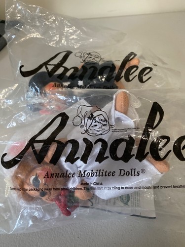 Annalee Mobilitee Puppen Braut & Bräutigam Maus Paar 6 Zoll kabelgebundene Puppen Neu mit Etikett - Bild 6 von 6