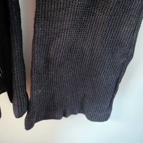 Vtg 70s Black Catsuit Knit Metallic Bellbottoms Jumpsuit c/w BELT Meri Lainit - Bild 10 von 18