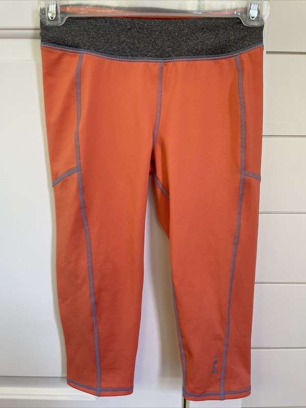 Lands’ End Girls Coral & Grey Active Pants- Size S (7/8)-  EUC