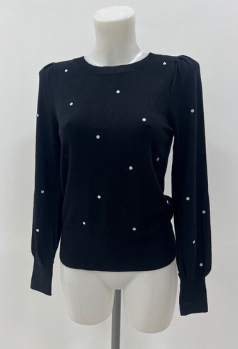Ladies New F&F Black Polka Dot Jumper Sizes XS S M L XL - Picture 8 of 8