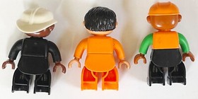 LEGO Duplo 9224 COMMUNITY PEOPLE set 3 MINIFIGURES fireman, construction, refuse