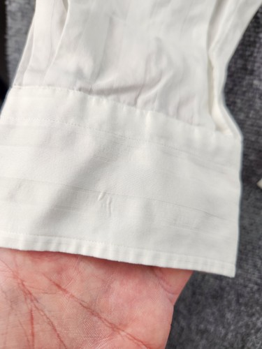 Lorenzini White Button Up Shirt Long Sleeve Hand Made Italy Cotton Bespoke 15.5 - Picture 18 of 22