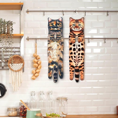 6-Pack Cat Hand Towels Set for Bathroom Kitchen-Cute Cat Hanging Towel Decora... - Picture 4 of 8